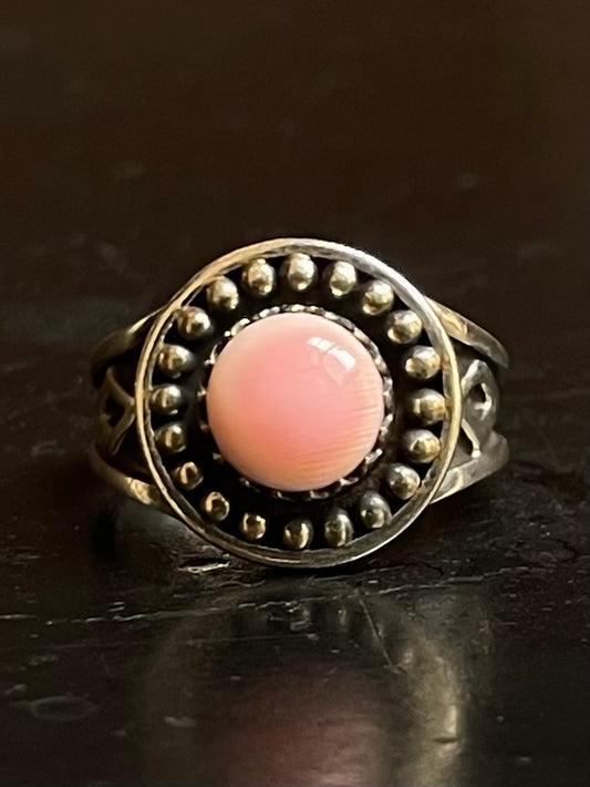 Pink Conch Ring Size 8 | 925 Sterling Silver G136