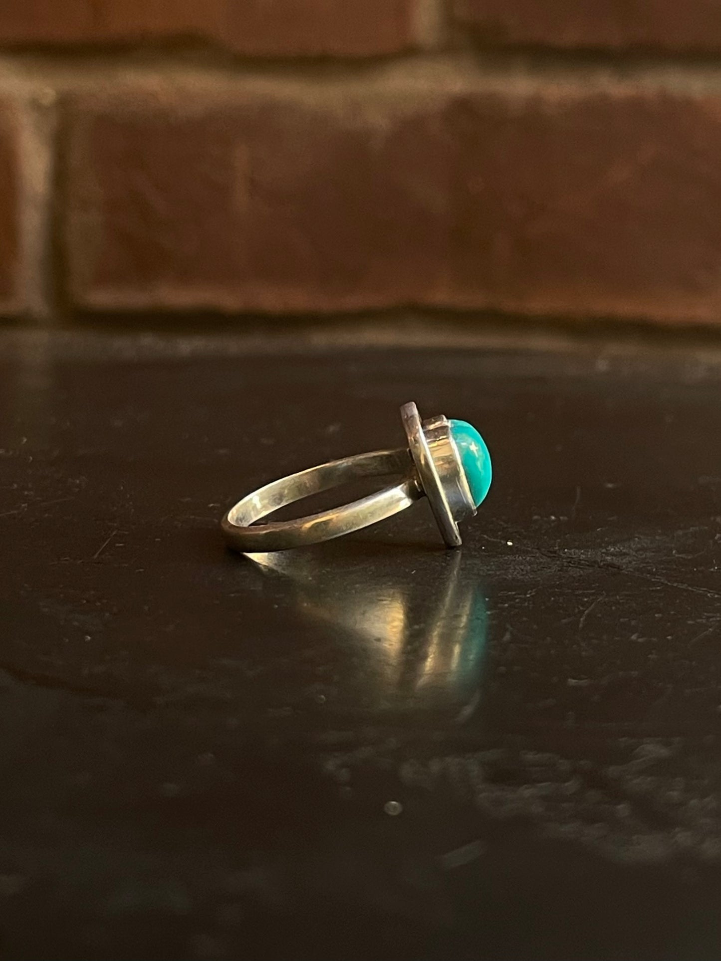 Kingman Turquoise Heart Ring | Sterling Silver | Size 7.5 G357