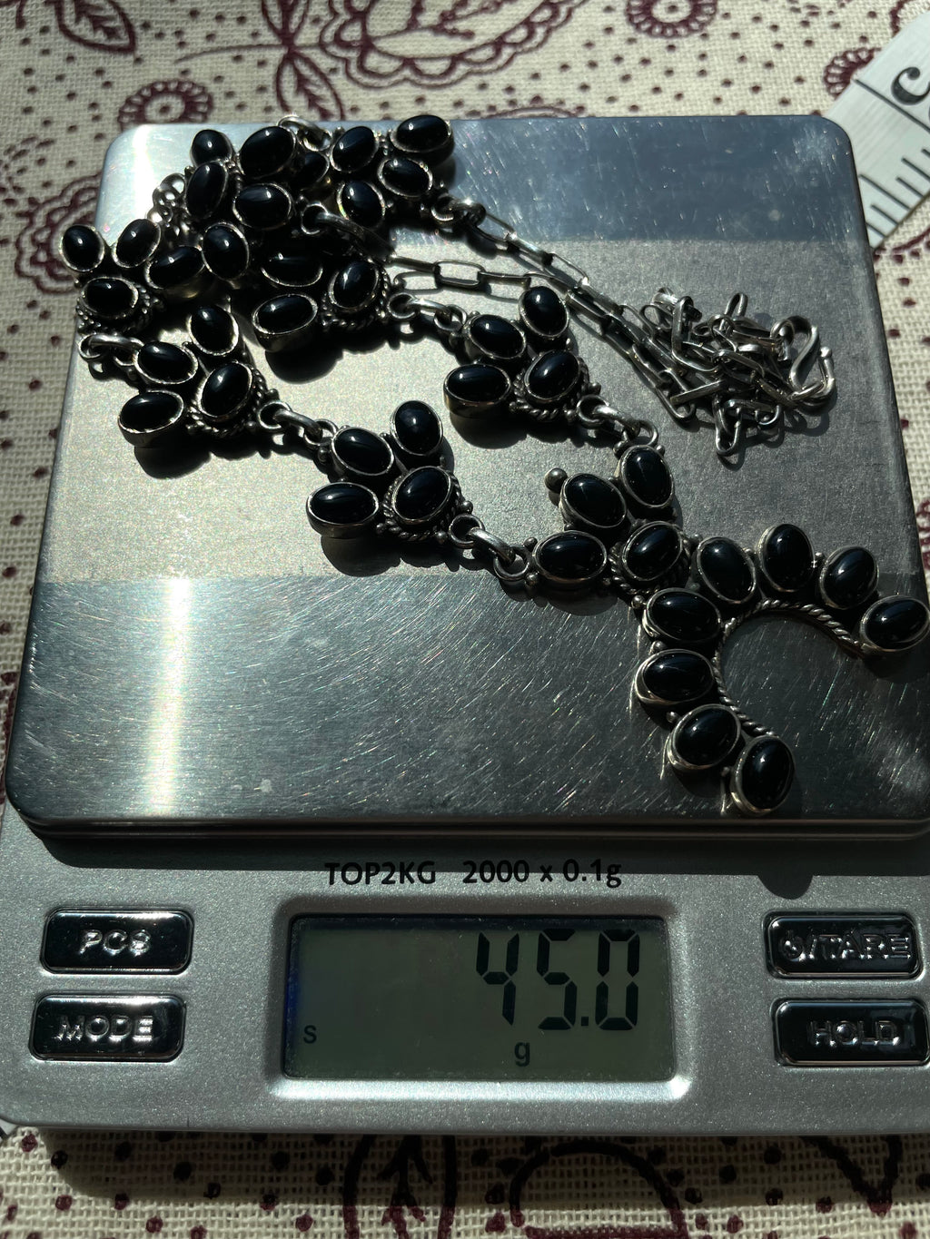 Black Onyx Naja Lariat Necklace | Sterling Silver G333