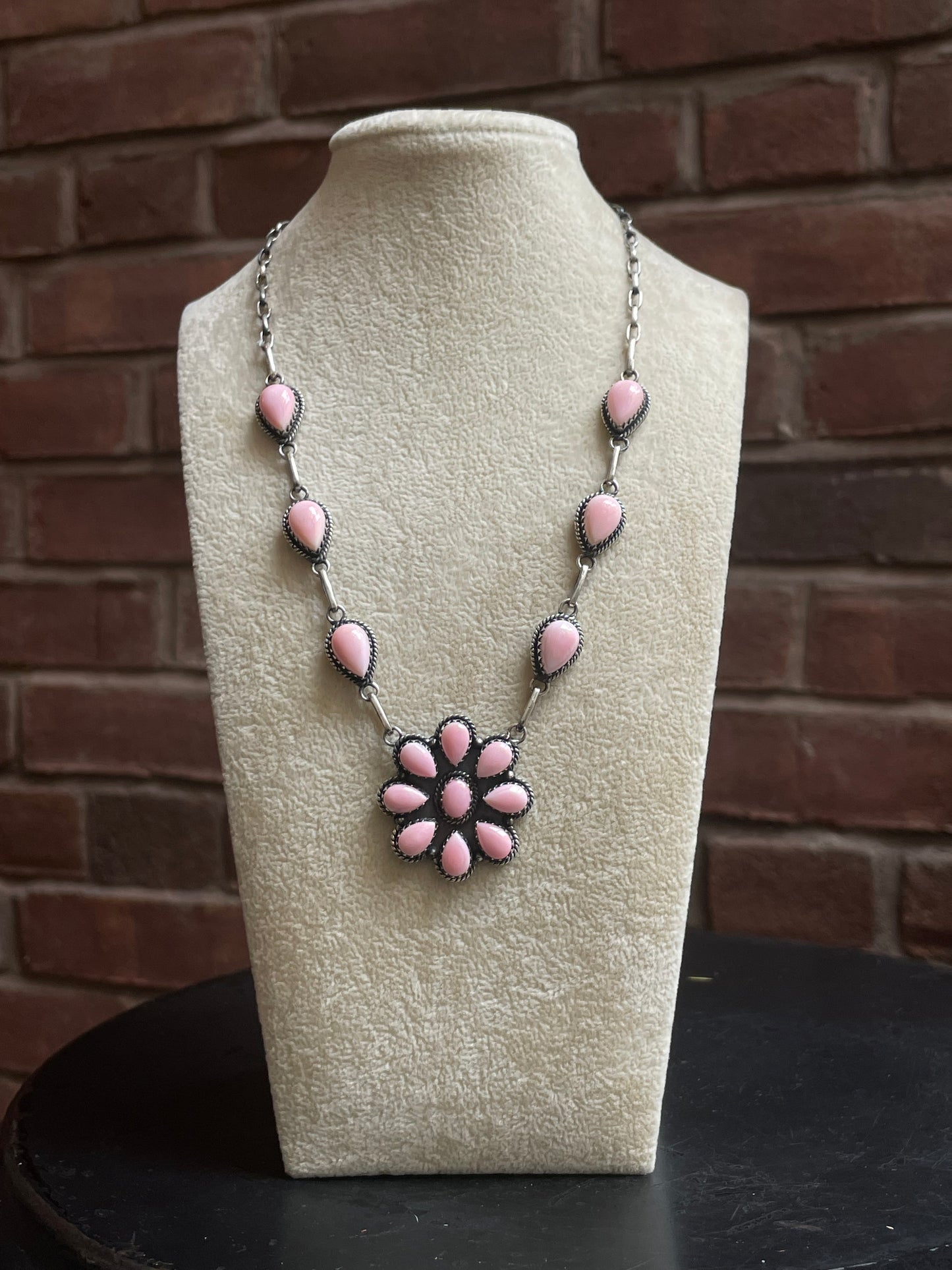 Pink Conch Necklace | Blossom Pendant | 925 Silver E558