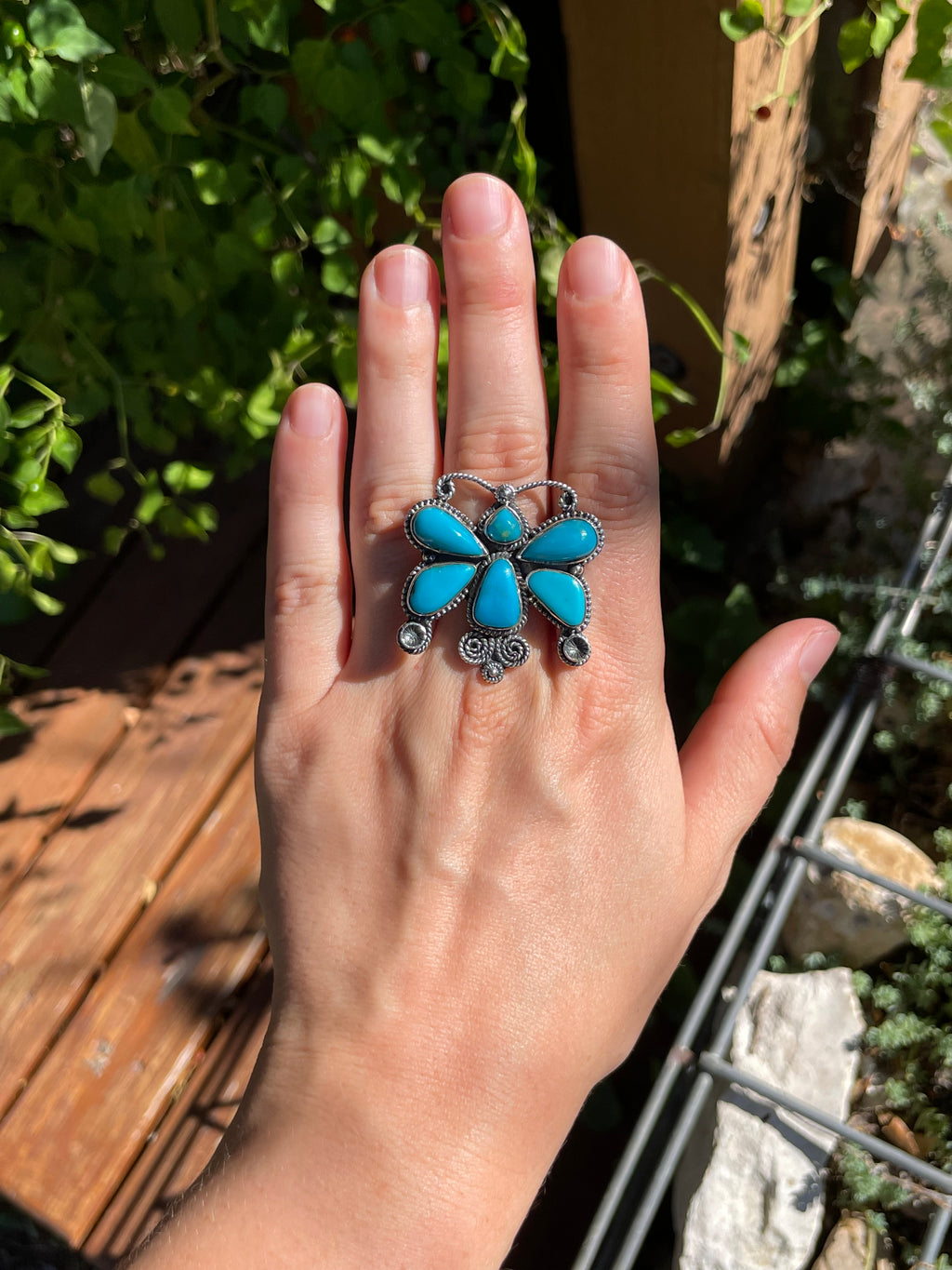 Turquoise Butterfly Ring | 925 Sterling Silver | Size 7 Z2