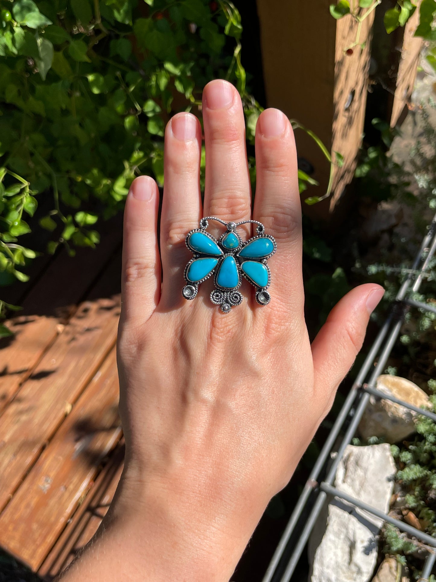 Turquoise Butterfly Ring | 925 Sterling Silver | Size 7 Z2
