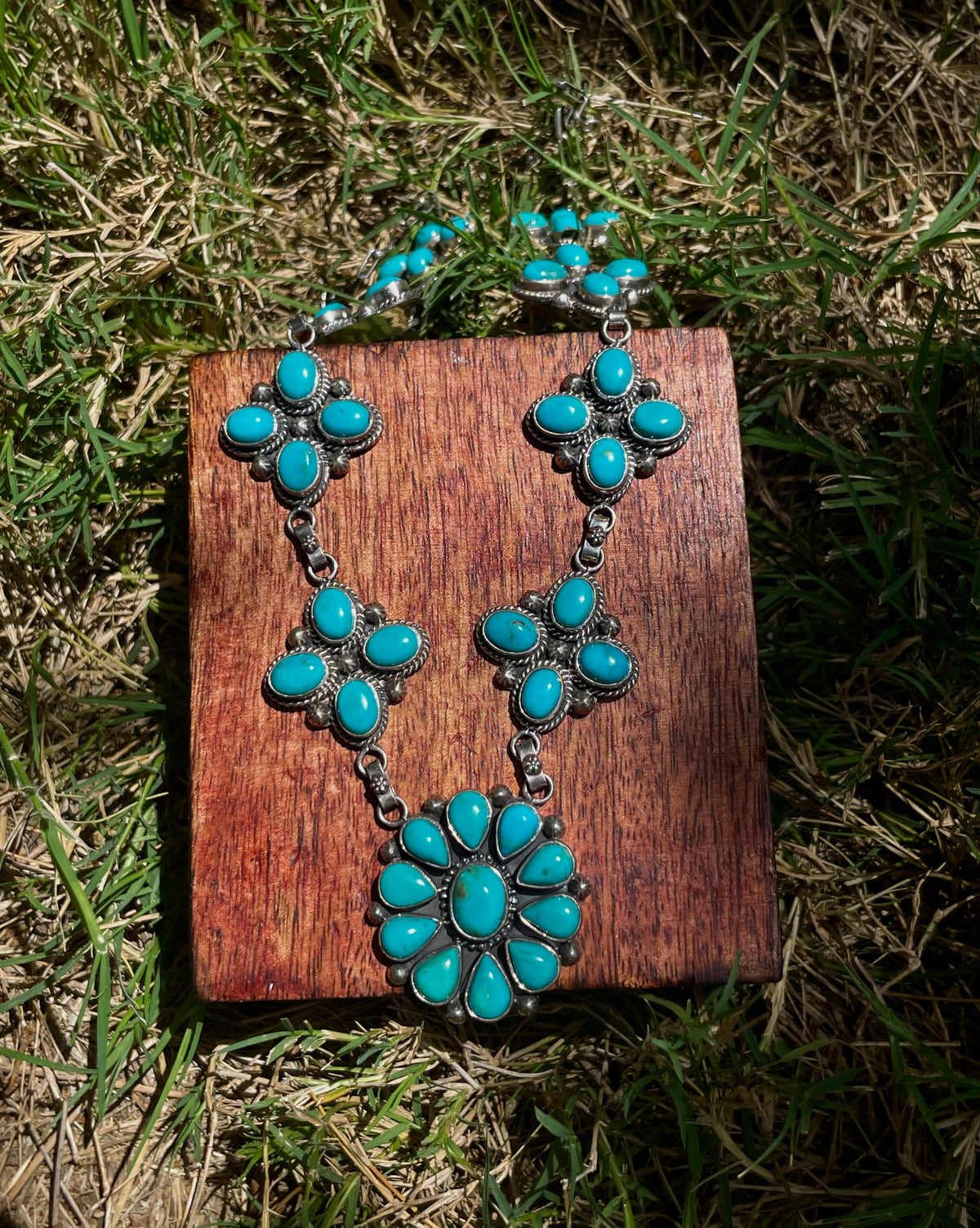 Turquoise Floral Necklace | 925 Sterling Silver D254