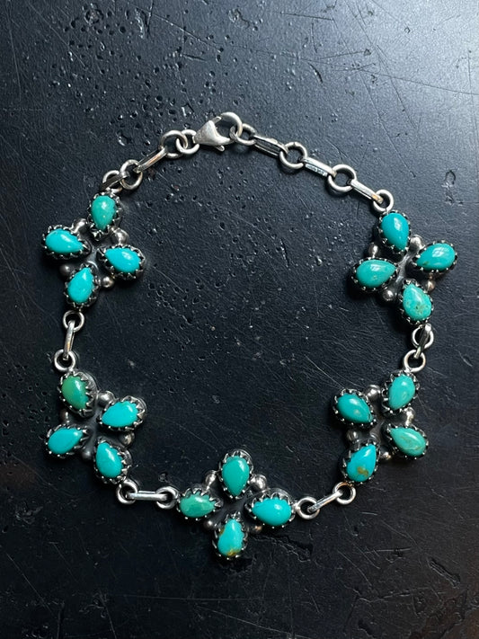 Turquoise Cluster Bracelet | 925 Sterling Silver E549