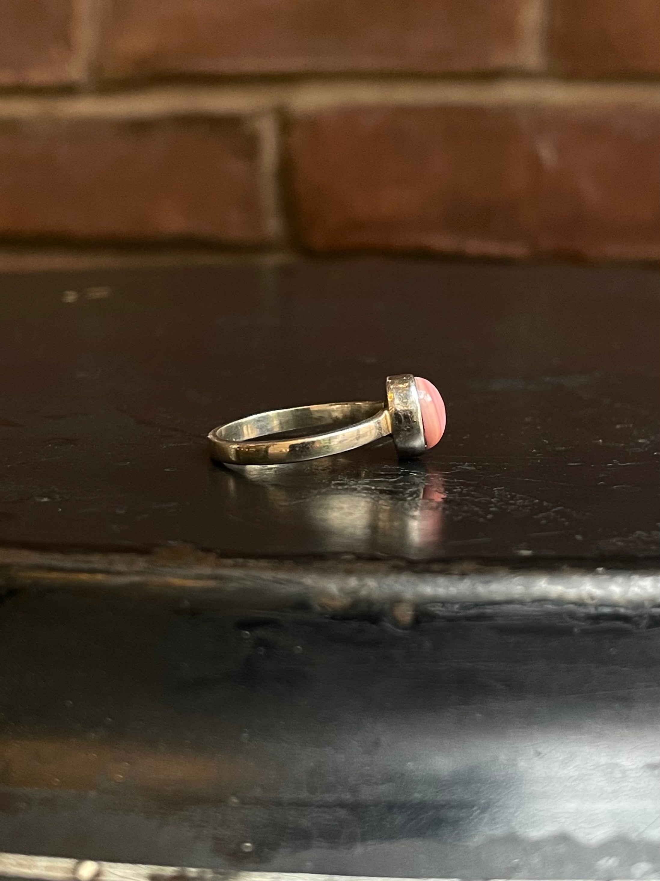 Pink Conch Ring Size 8 | 925 Sterling Silver G144