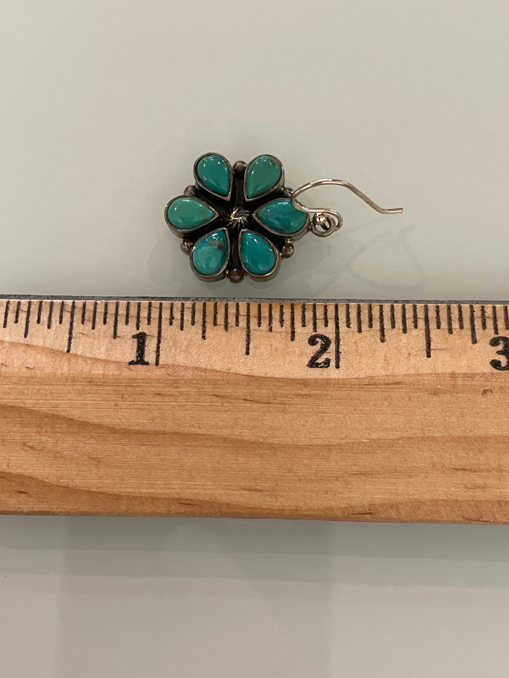 Turquoise Cluster Flower Dangle Earrings | 925 Sterling Silver G706