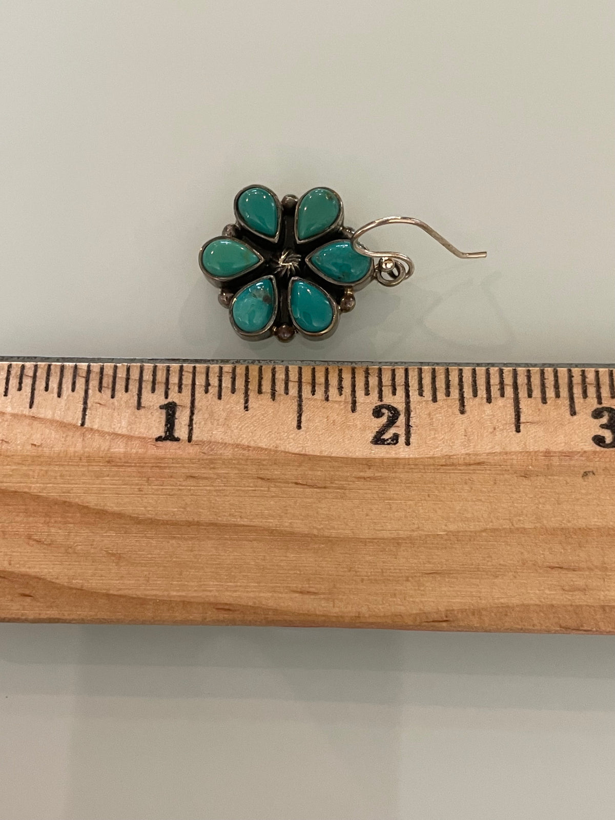 Turquoise Cluster Flower Dangle Earrings | 925 Sterling Silver G706