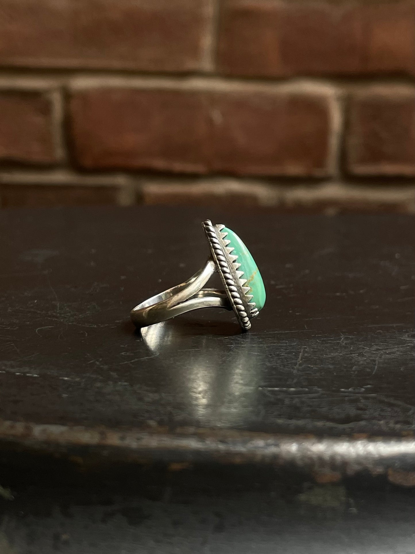 Turquoise Tear Drop Ring | 925 Sterling Silver Size 6 E446