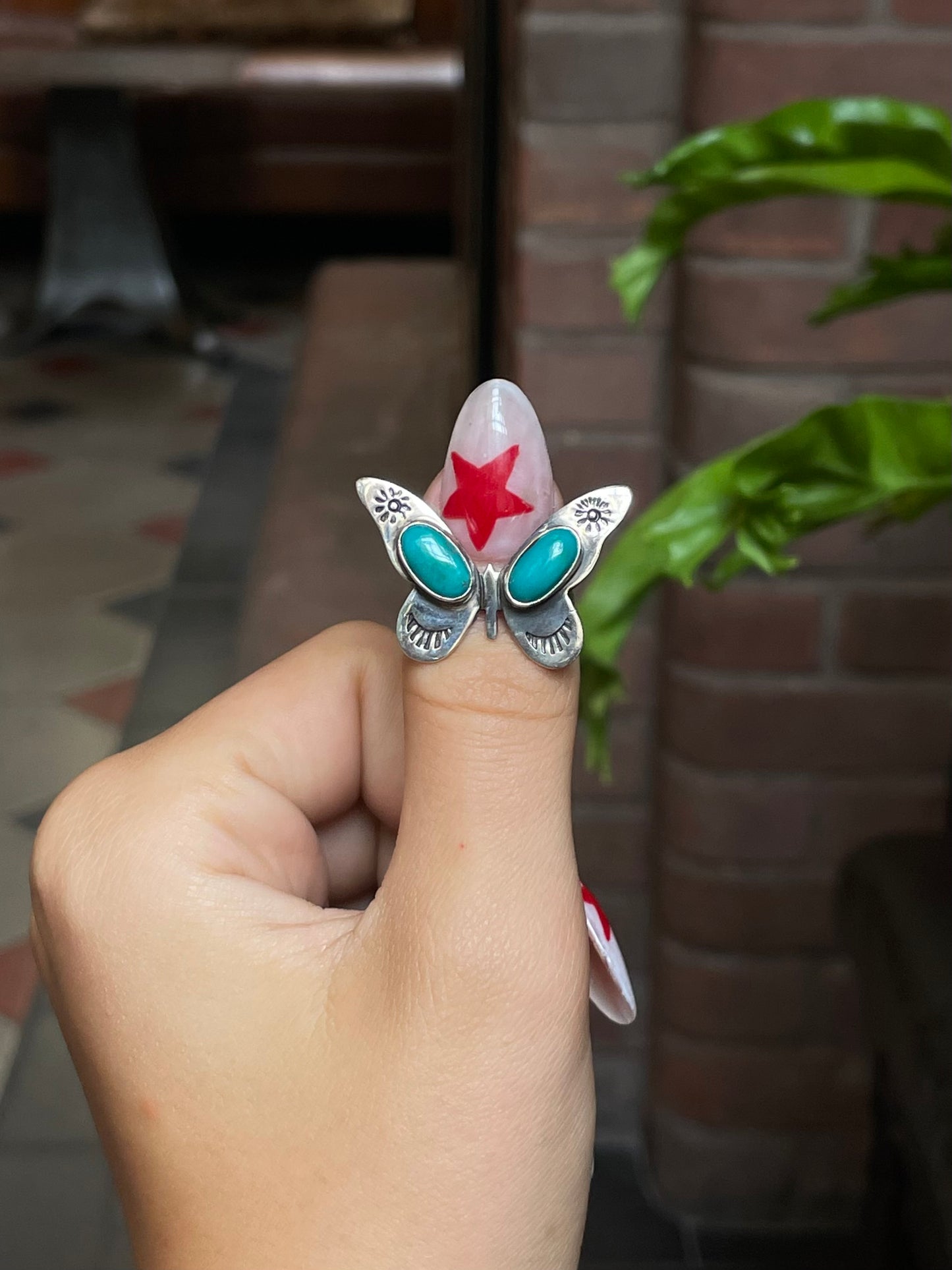 Kingman Turquoise Butterfly Ring Size 7 | 925 Sterling Silver G482