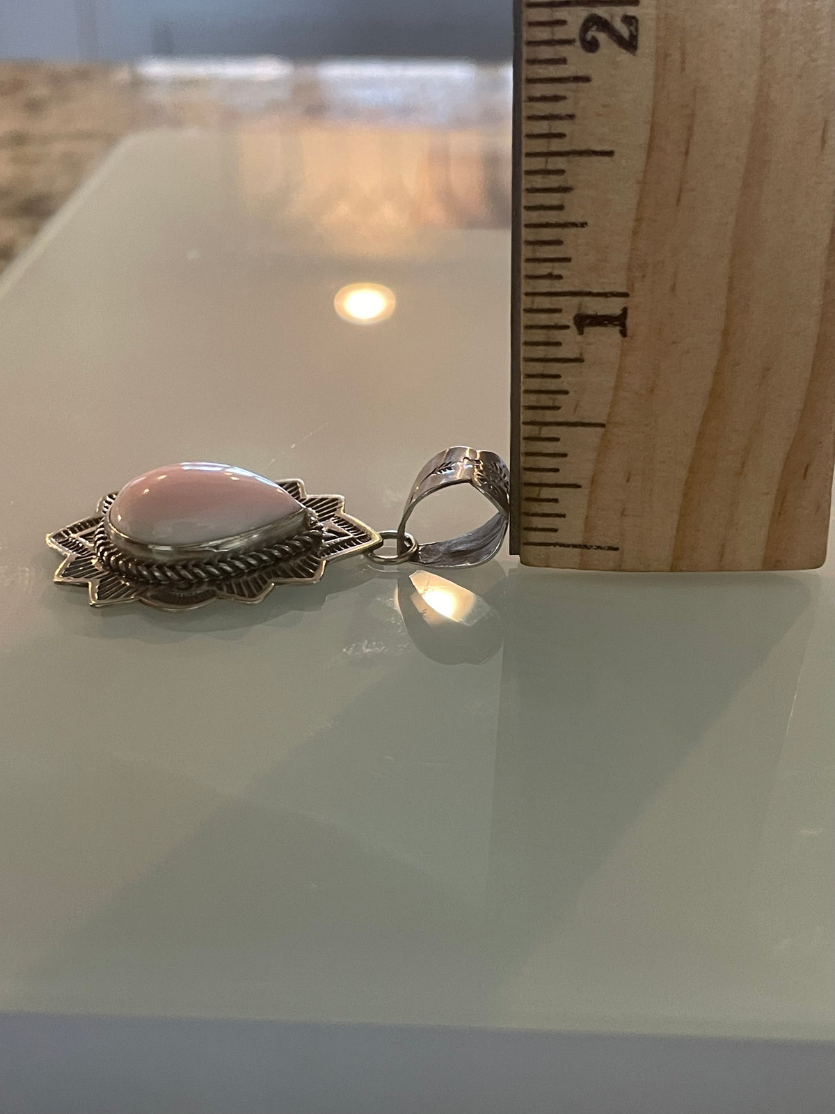 Pink Conch Teardrop Pendant | 925 Sterling Silver G694