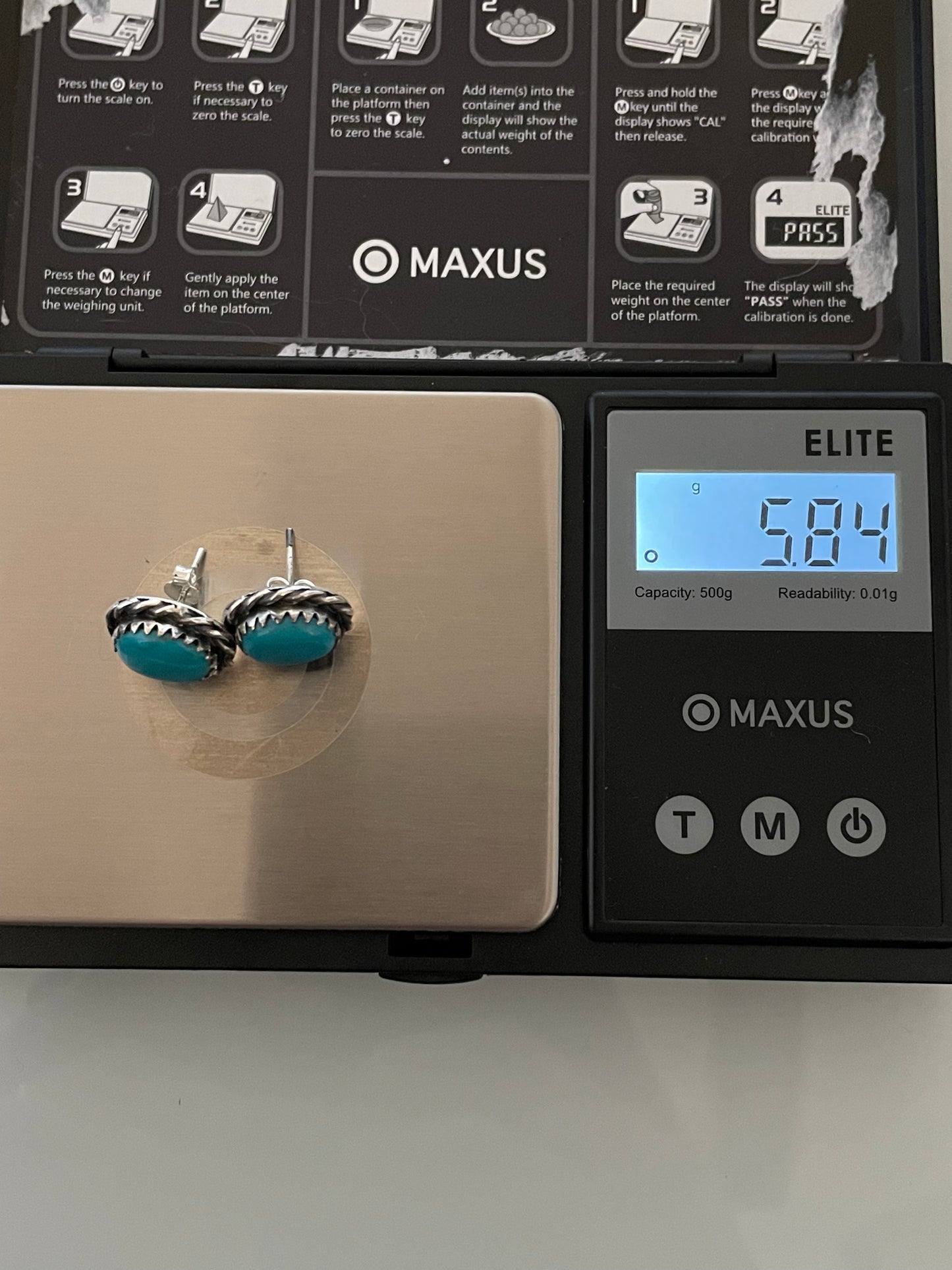 Kingman Turquoise Stud Earrings | 925 Sterling Silver E382