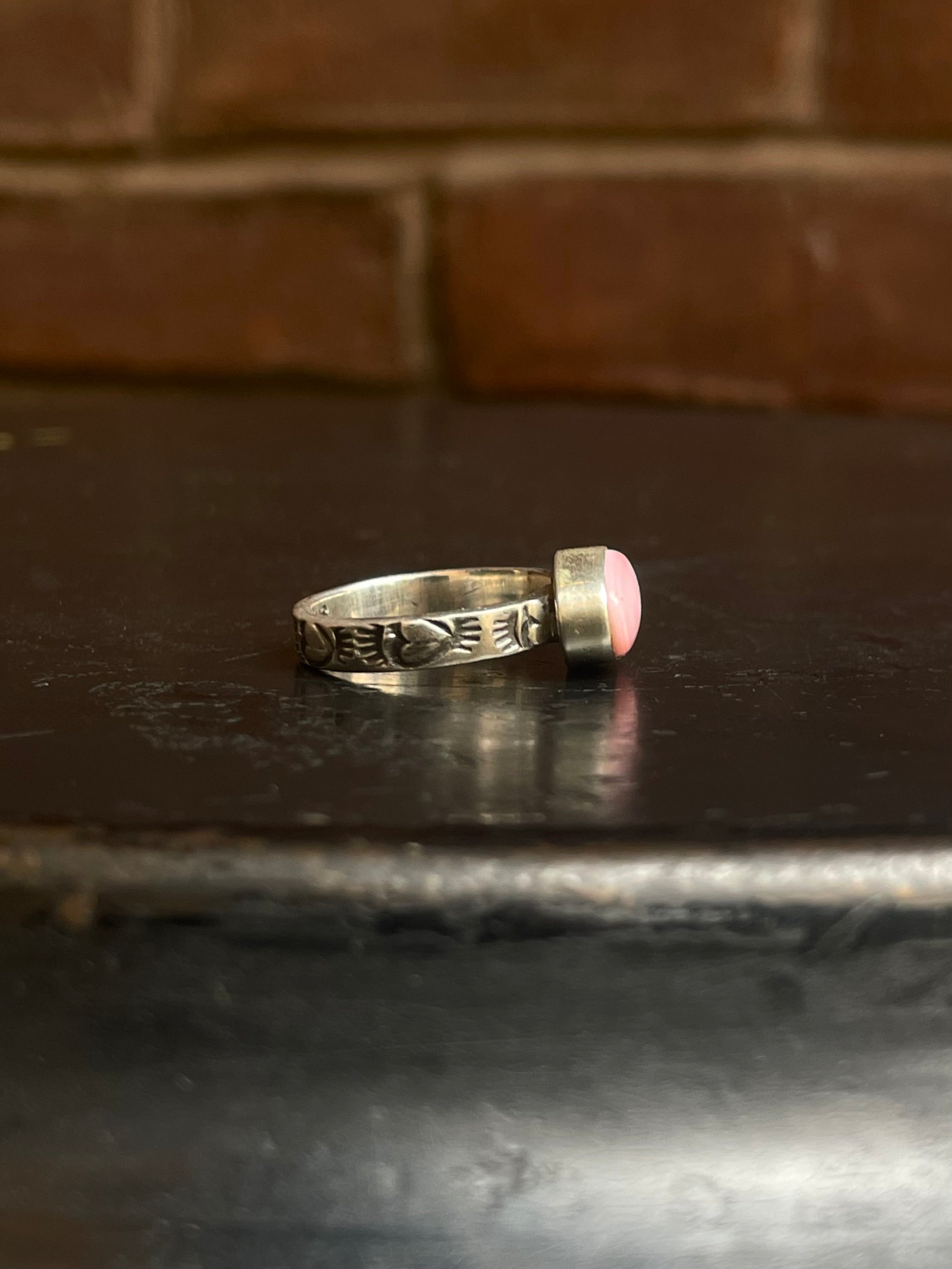Pink Conch Ring Size 6 | 925 Sterling Silver G133