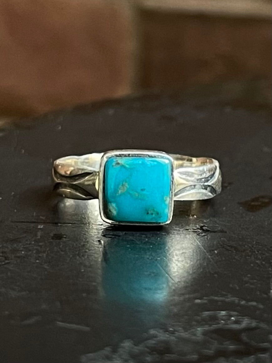 Kingman Turquoise Ring Size 8 | 925 Sterling Silver  E744