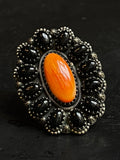 Spiny Oyster & Black Onyx Ring Size 7 | 925 Sterling Silver G237
