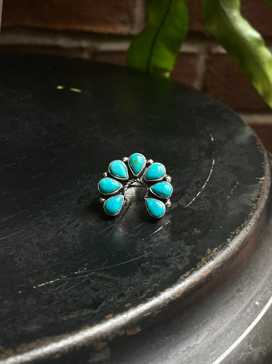 Kingman Turquoise Naja Ring | Sterling Silver 925 | Size 6 C597