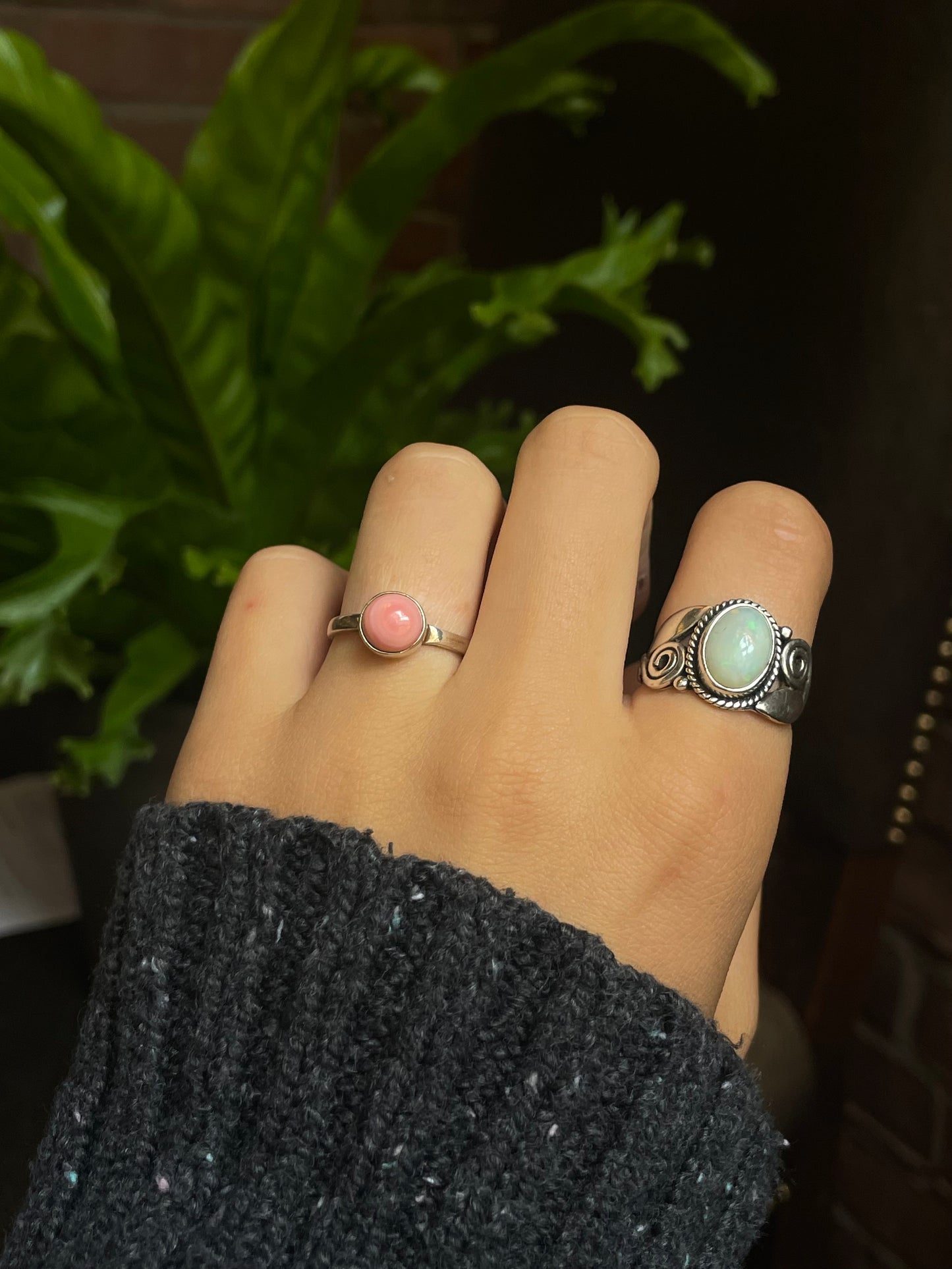 Pink Conch Ring Size 8 | 925 Sterling Silver G144
