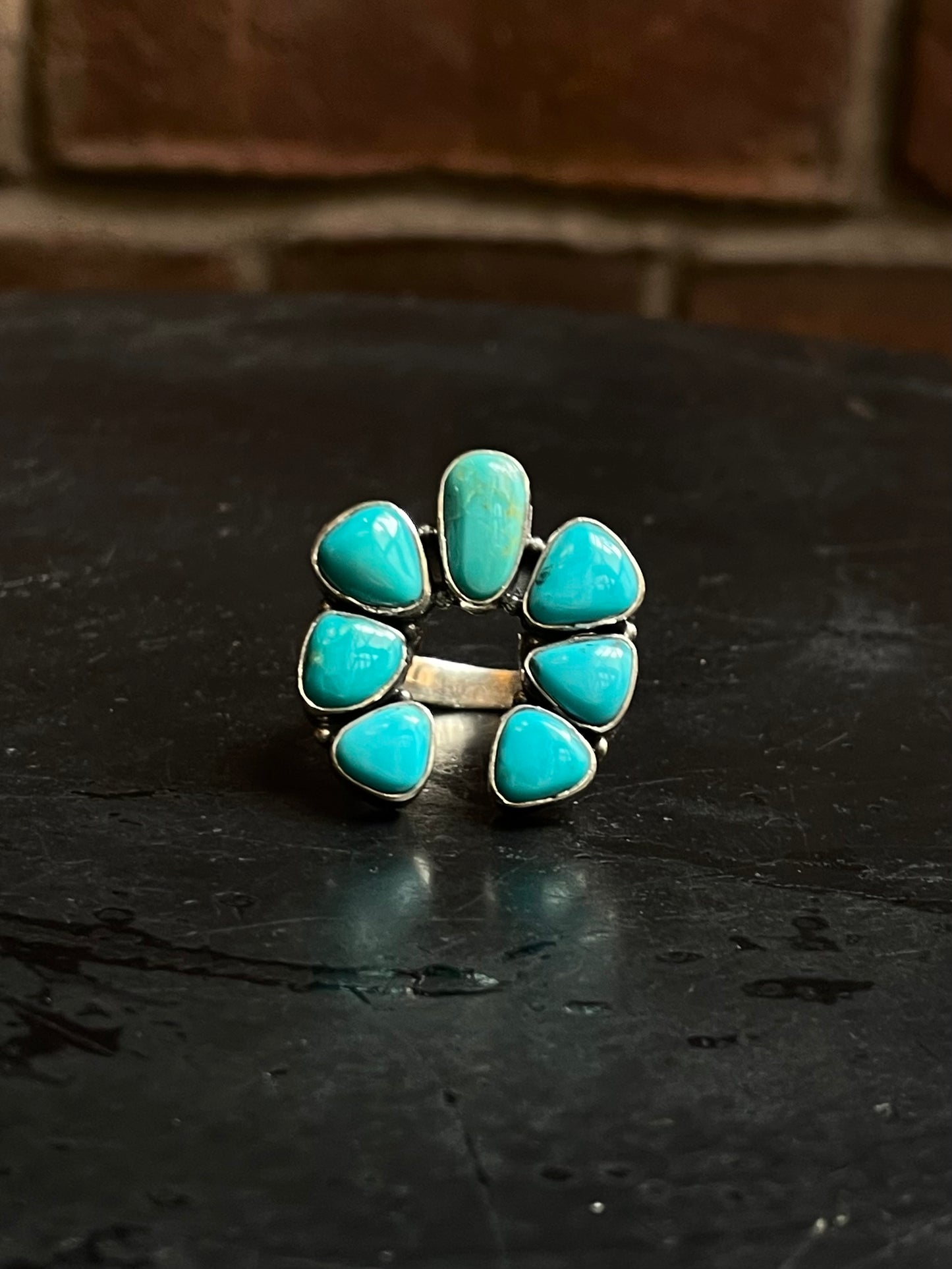 Kingman Turquoise Naja Ring Size 8 | 925 Sterling Silver Southwest E149