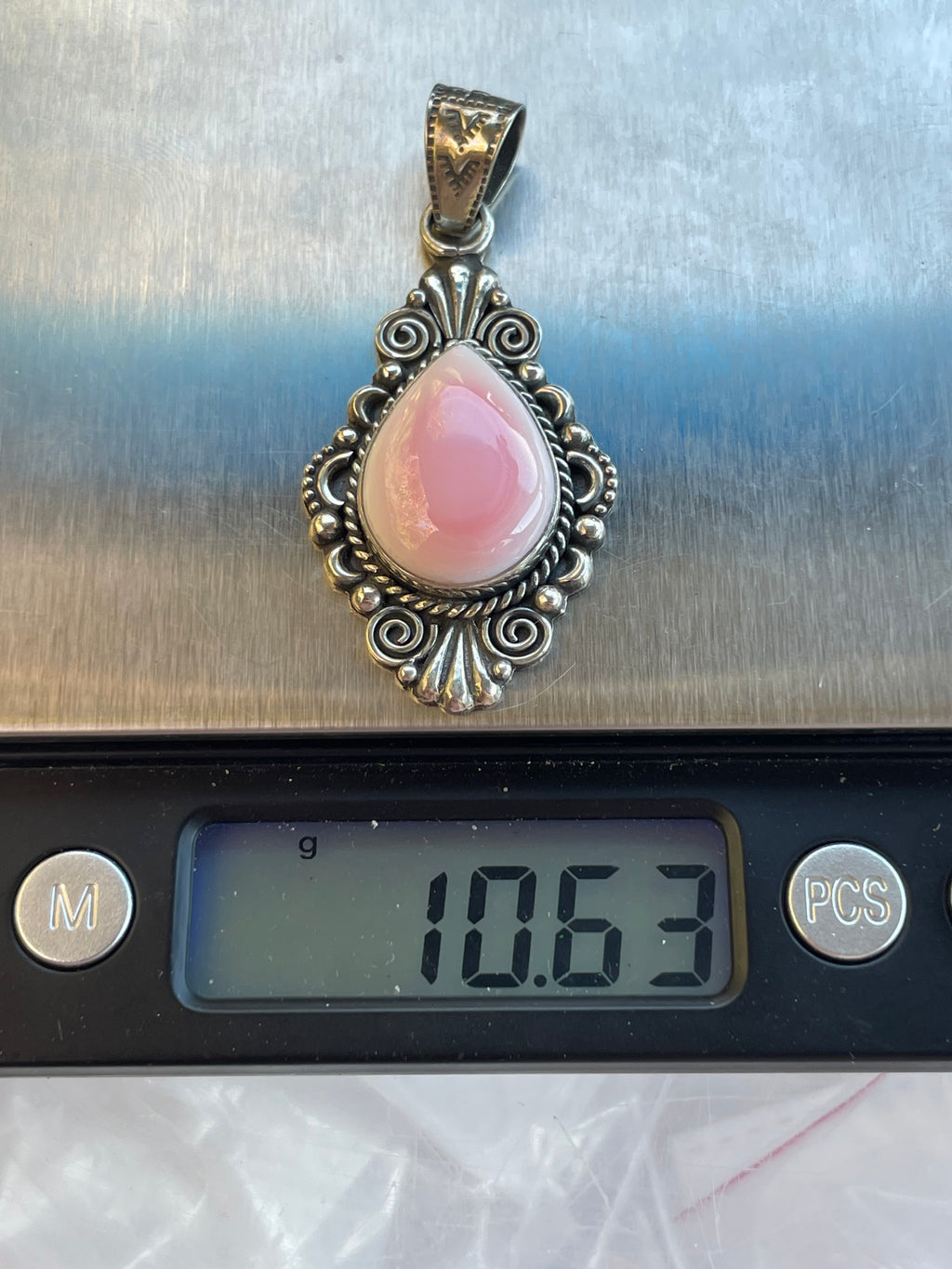 Pink Conch Teardrop Pendant | Sterling Silver 925 B704