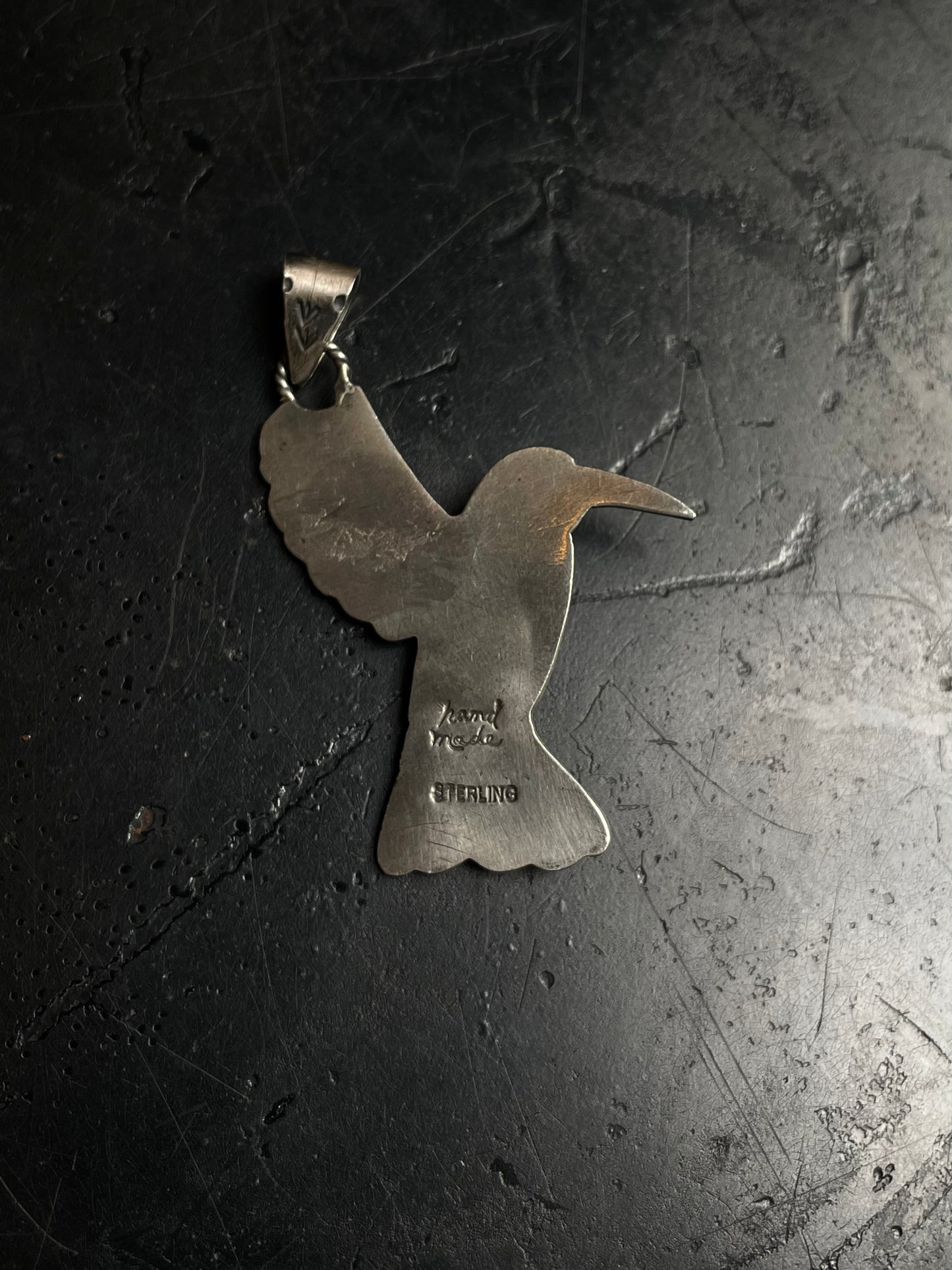Pink Conch Hummingbird Pendant | 925 Sterling Silver C995