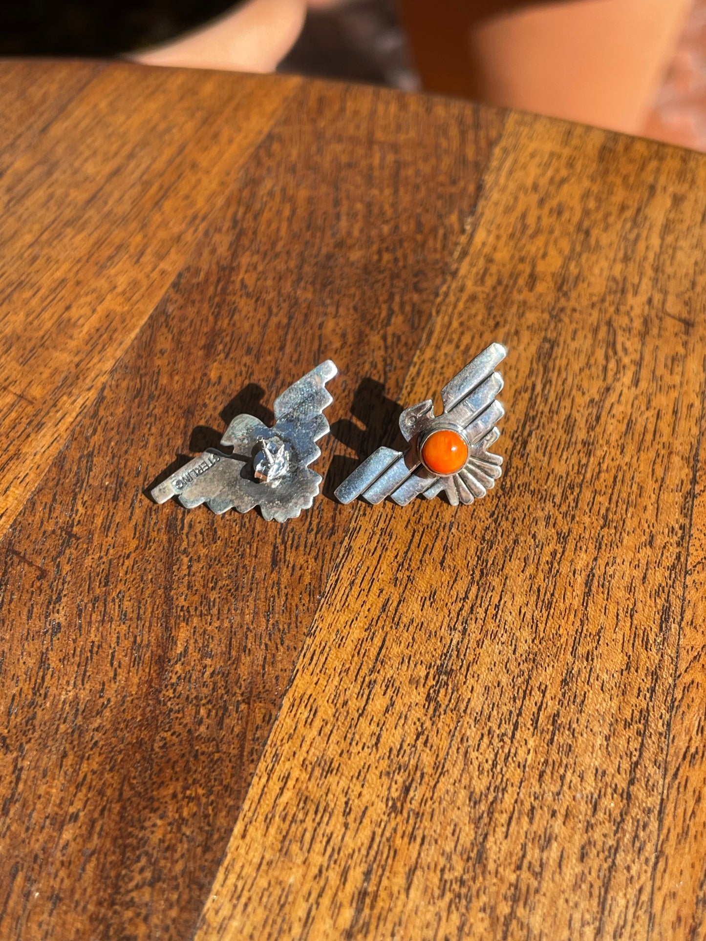 Spiny Oyster Thunderbird Stud Earrings | 925 Sterling Silver C829