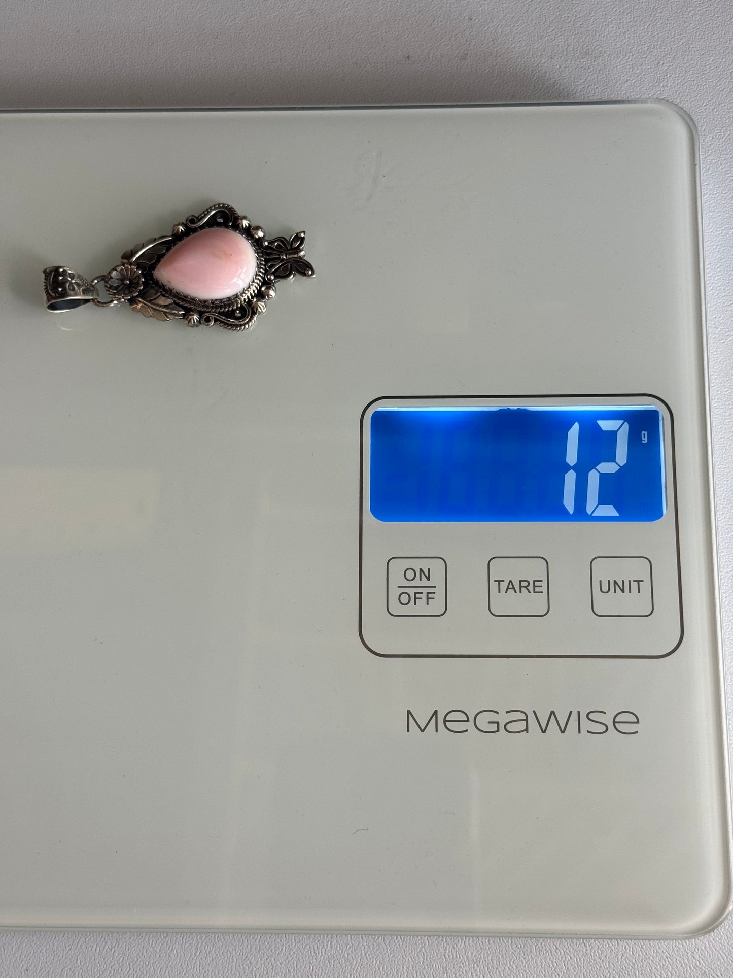 Pink Conch Teardrop Pendant | Sterling Silver | A927