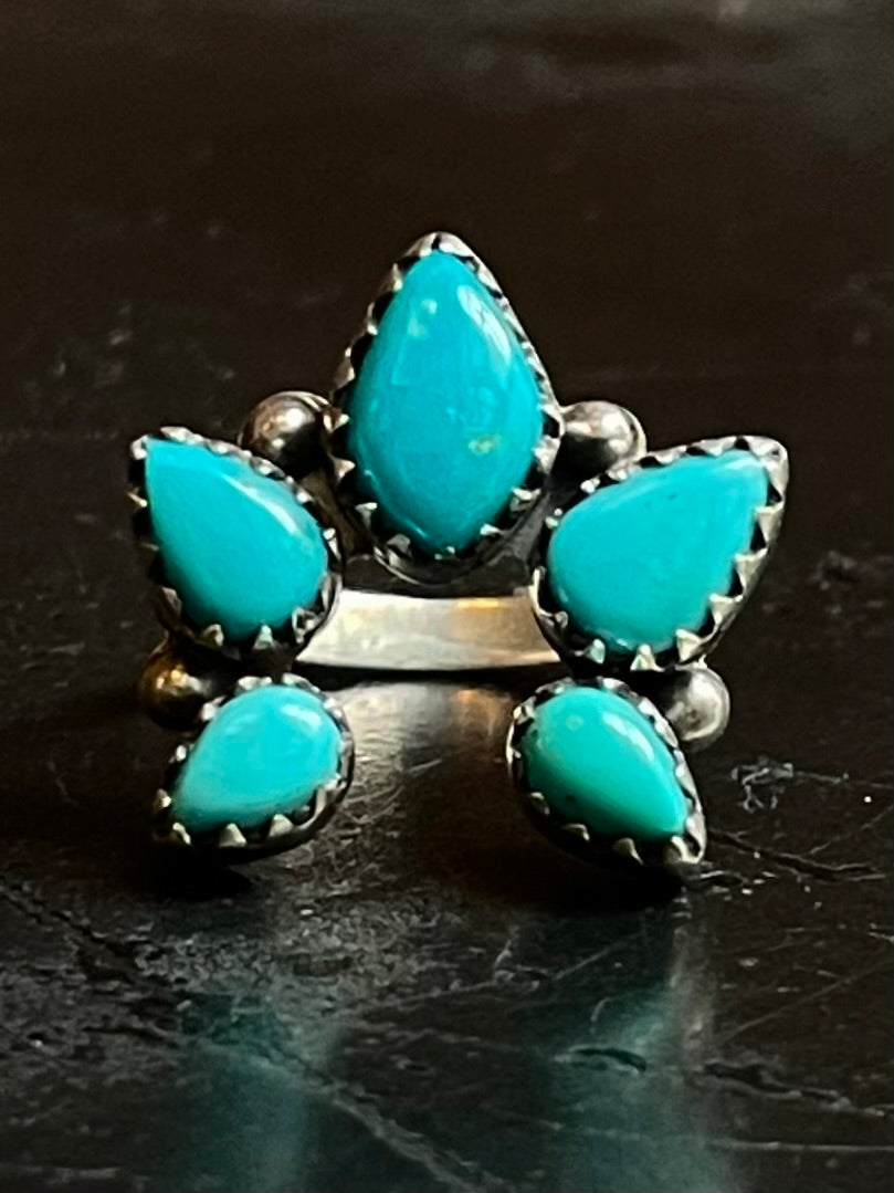 Kingman Turquoise Naja Ring Size 8 | 925 Sterling Silver G487