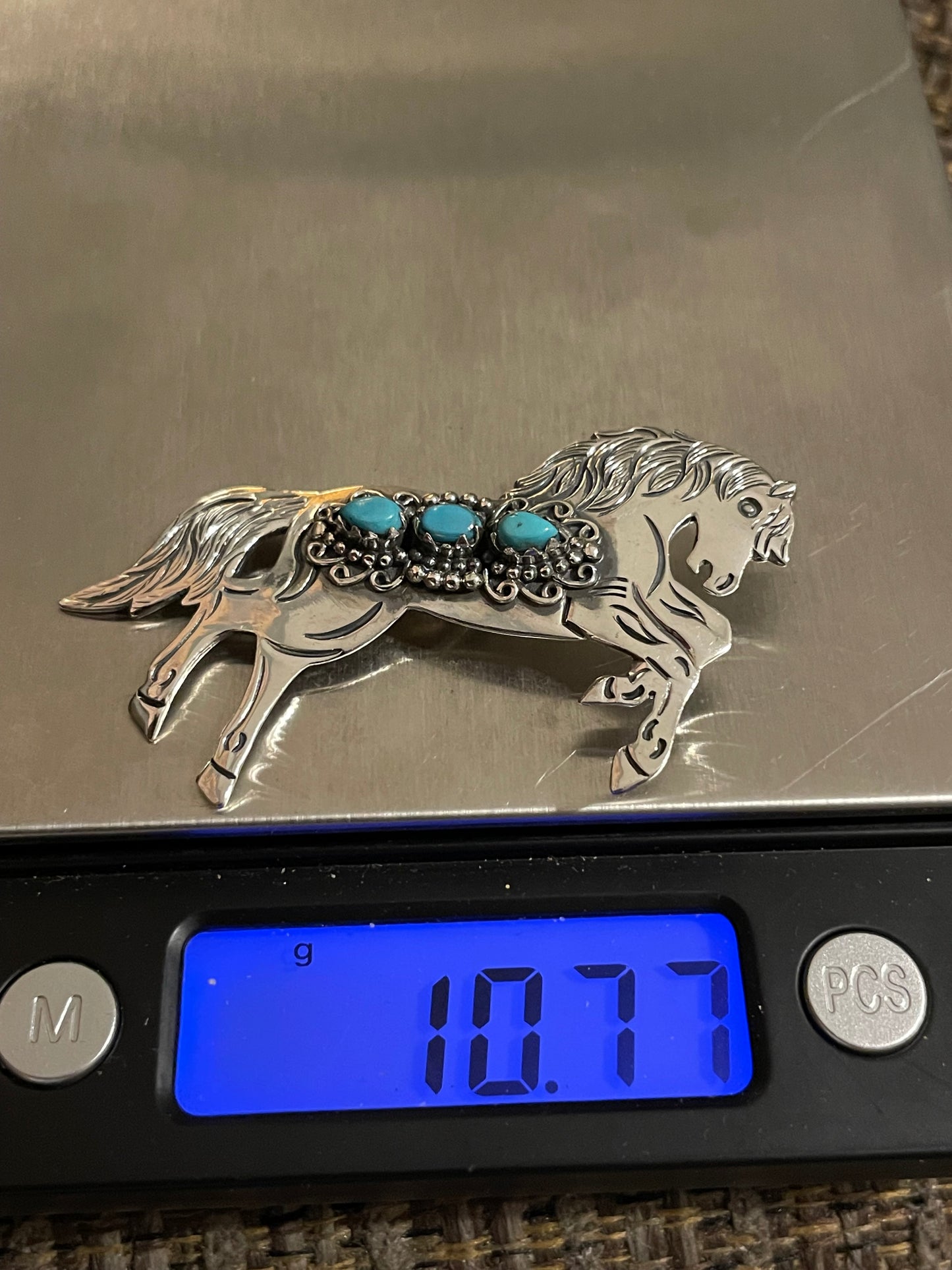 Turquoise Horse Pendant | Sterling Silver 925 B803