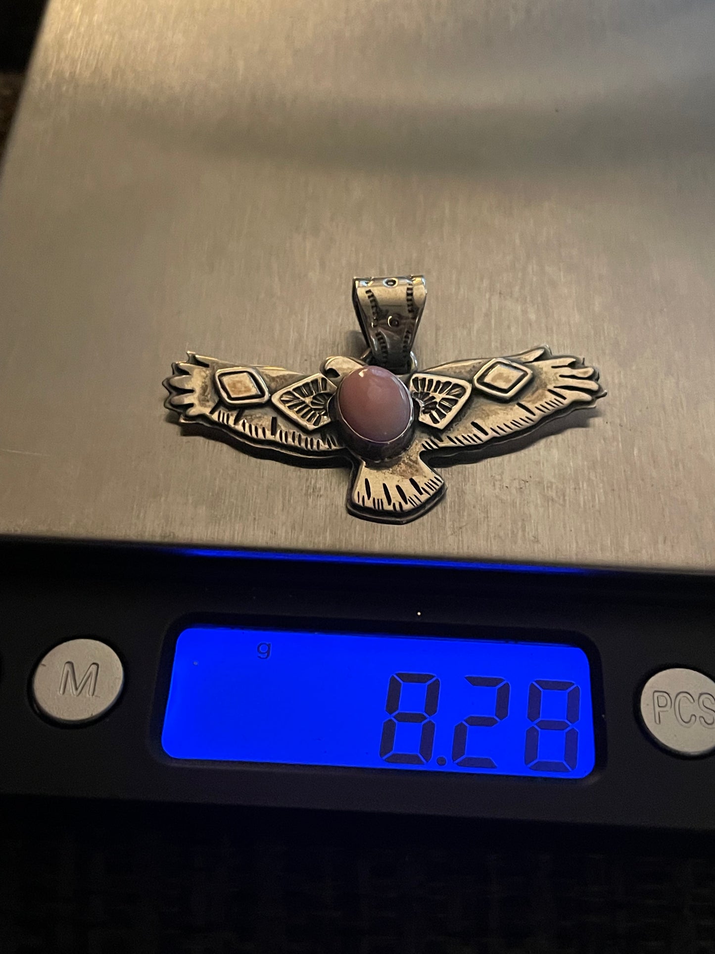 Pink Conch Thunderbird Pendant | Sterling Silver 925 B787