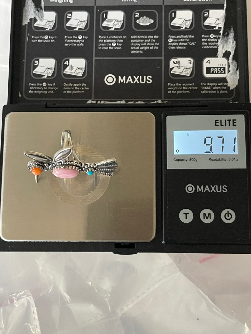 Turquoise Pink Conch Spiny Oyster Hummingbird Ring Size 6 | 925 Sterling Silver E419
