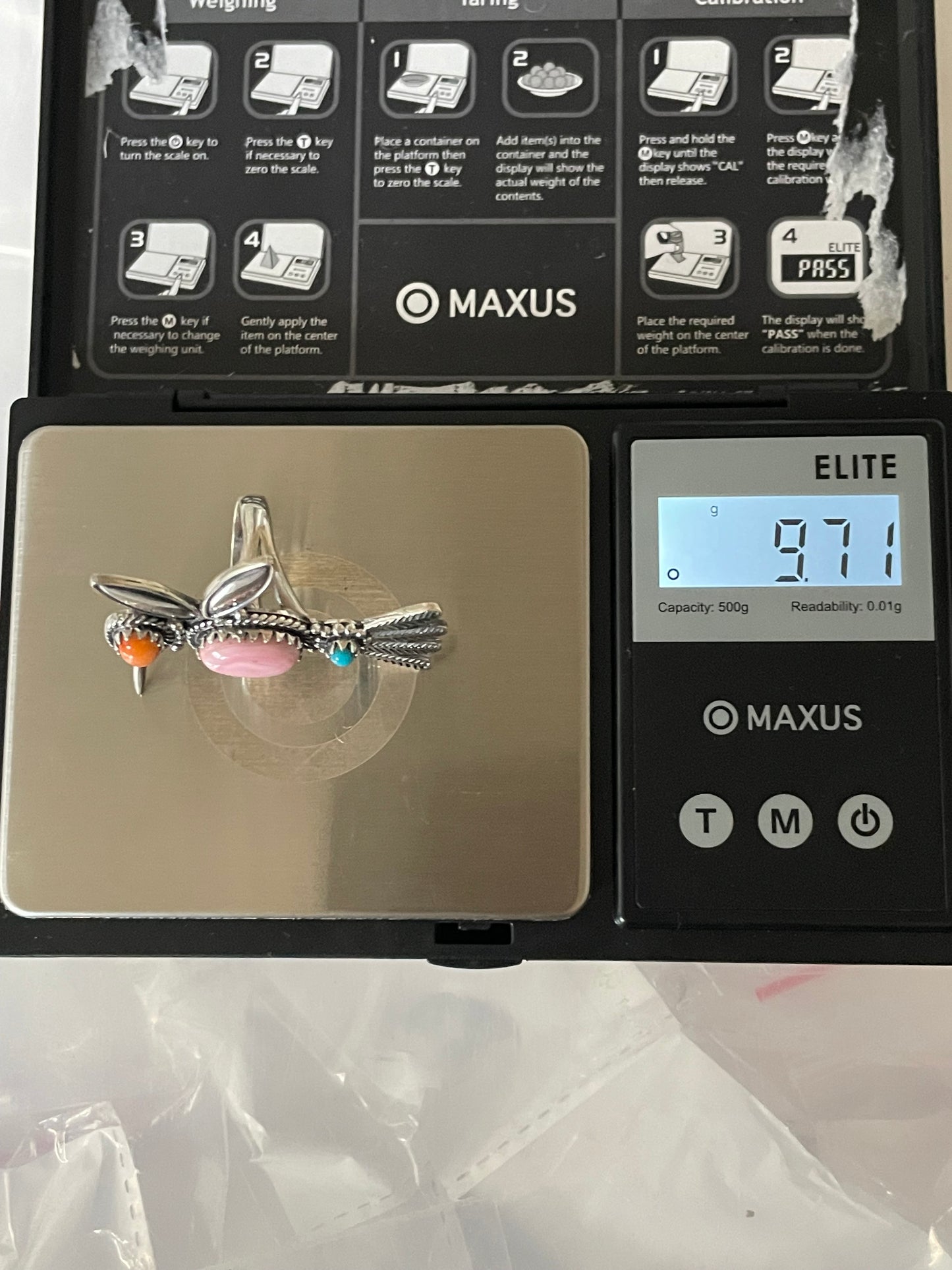 Turquoise Pink Conch Spiny Oyster Hummingbird Ring Size 6 | 925 Sterling Silver E419