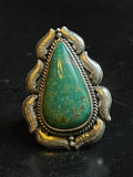 Turquoise Tear Drop Ring Size 8.5 | 925 Sterling Silver G265