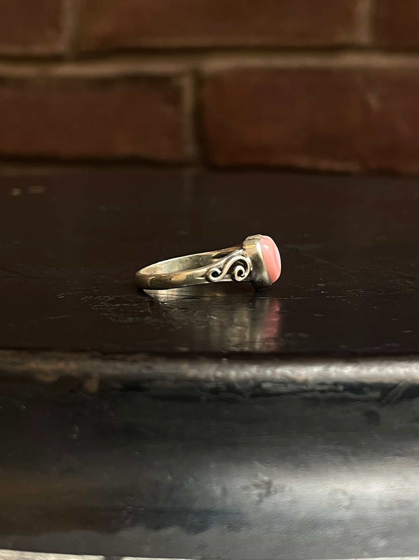Pink Conch Heart Ring Size 7.5 | 925 Sterling Silver G149