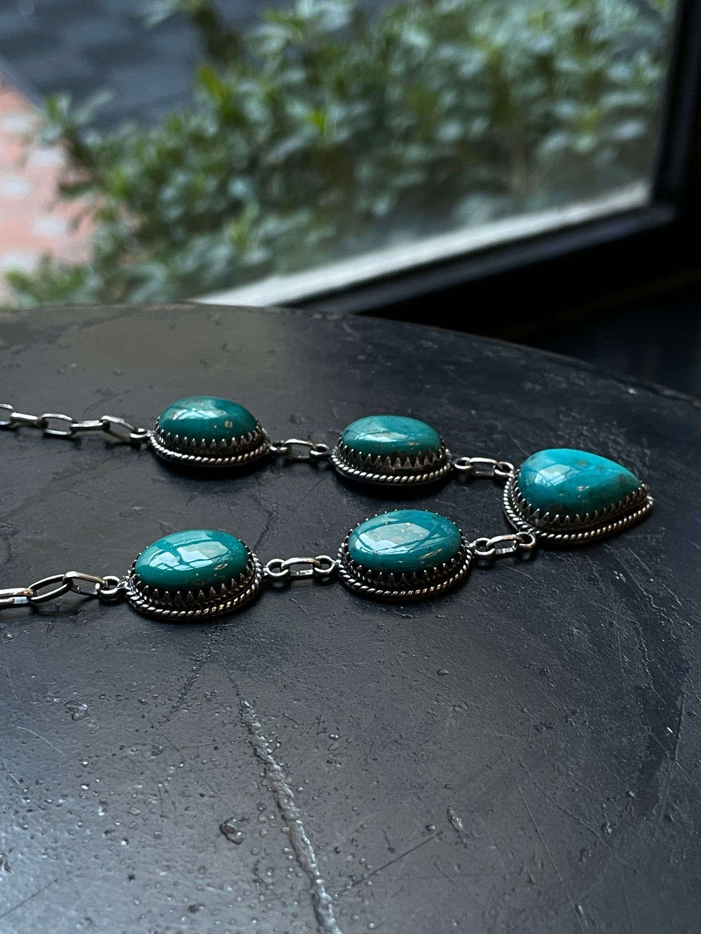 Kingman Lariat Turquoise Necklace | 925 Sterling Silver E330