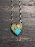 Turquoise Heart Necklace | Sterling Silver Southwestern Style A089