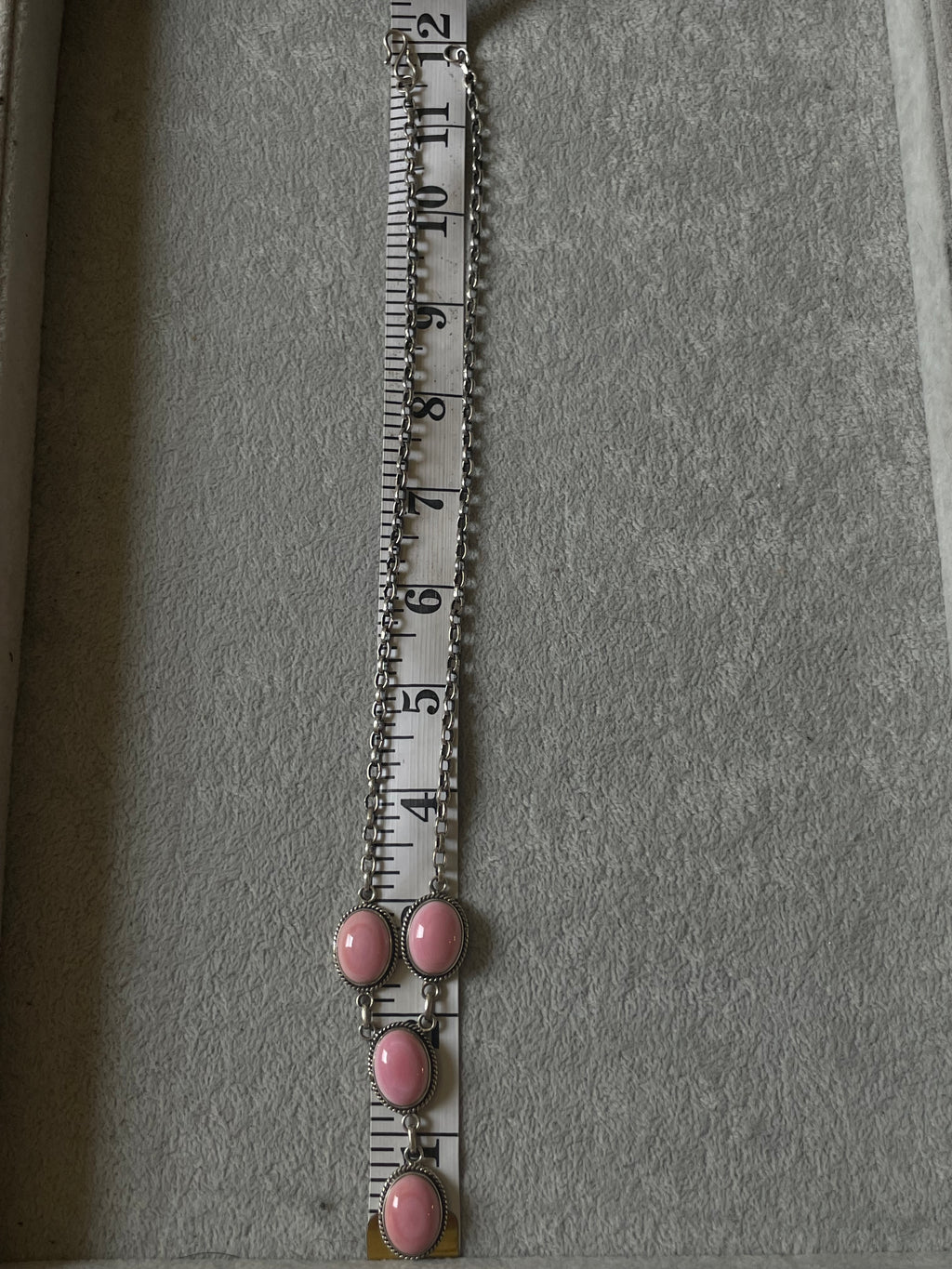 Pink Conch Lariat Necklace | 925 Sterling Silver D236
