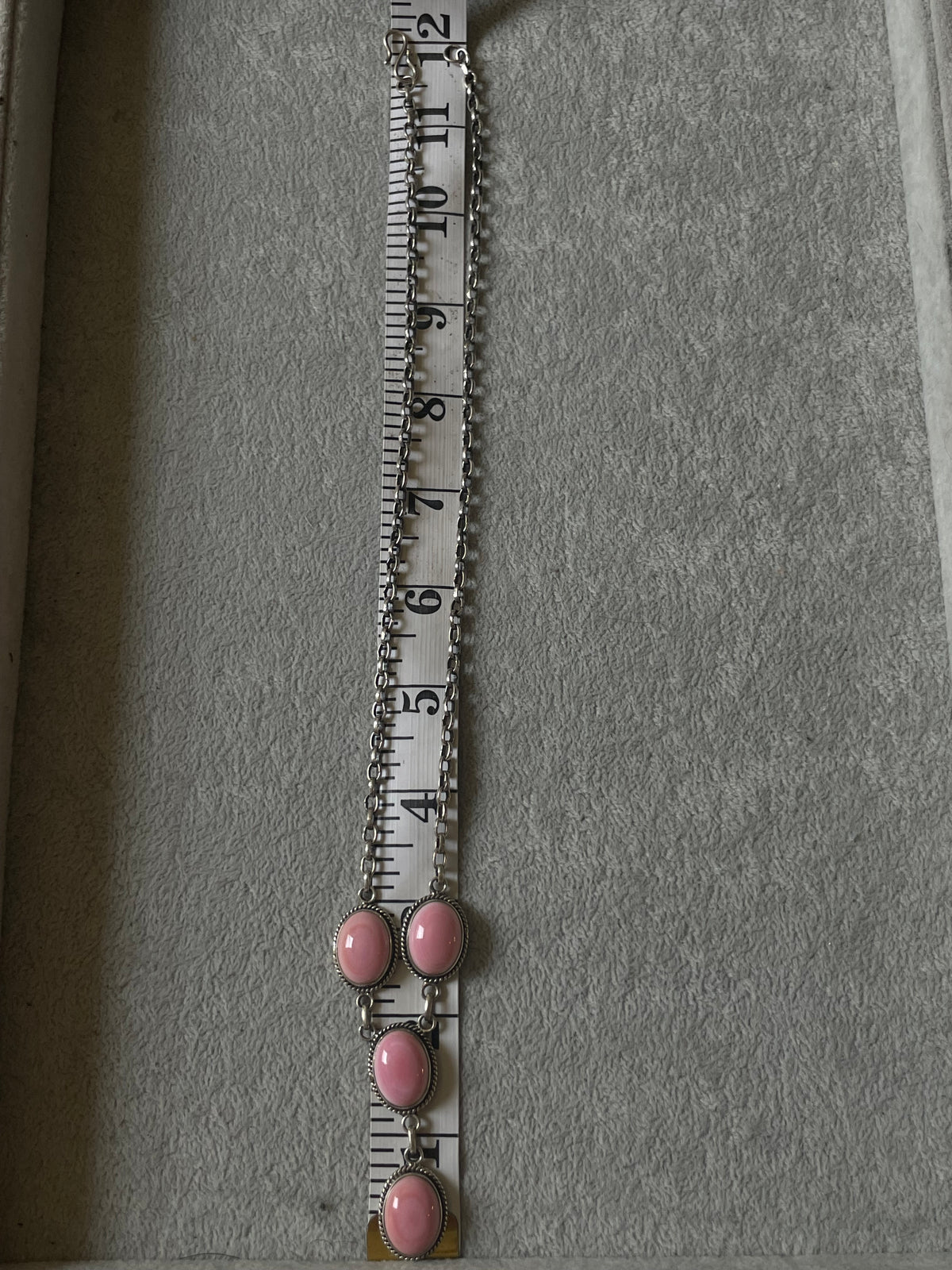 Pink Conch Lariat Necklace | 925 Sterling Silver D236