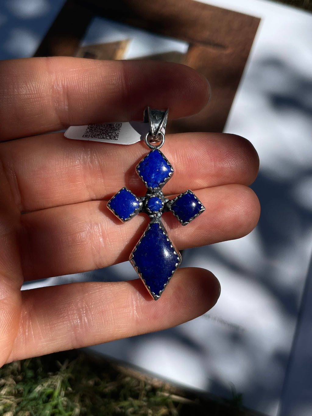 Lapis Cross Pendant | 925 Sterling Silver | D335