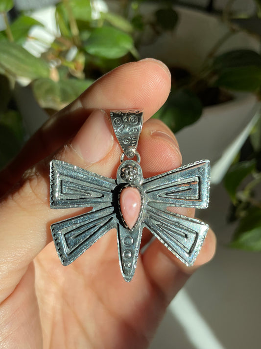 Pink Conch Butterfly Pendant | Sterling Silver 925 B807