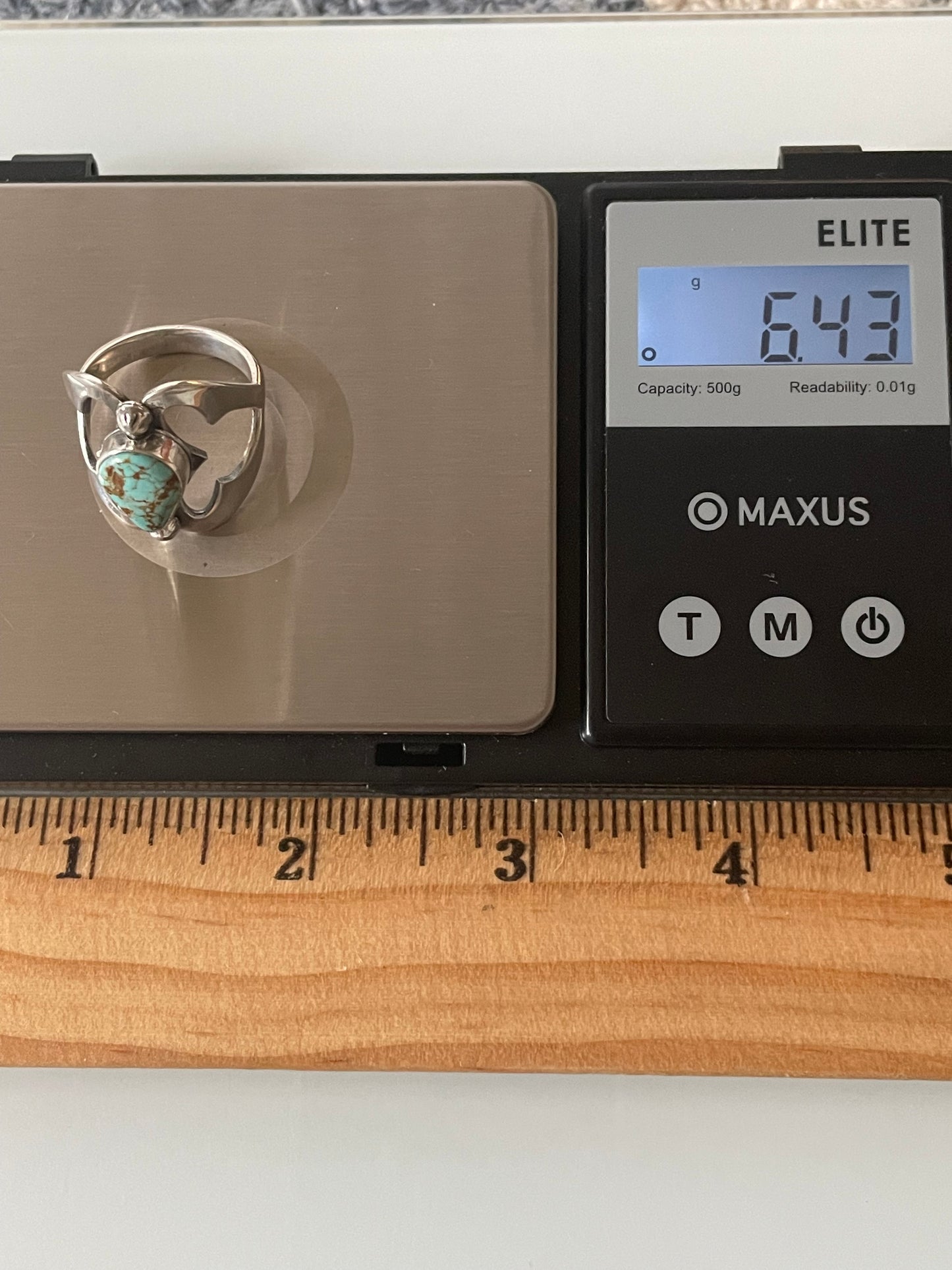 Kingman Turquoise Teardrop Ring | Sterling Silver | Size 8 G313