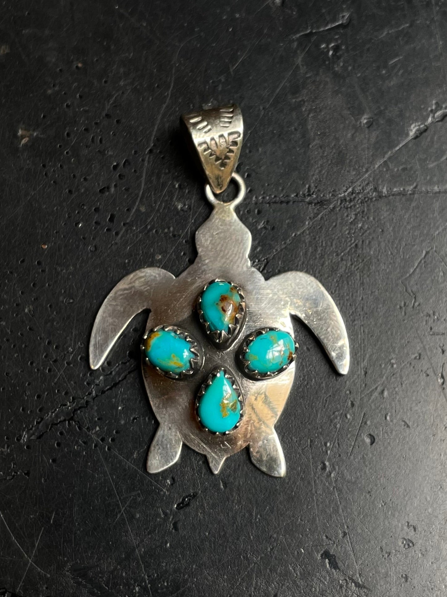 Turquoise Turtle Pendant | 925 Sterling Silver C991