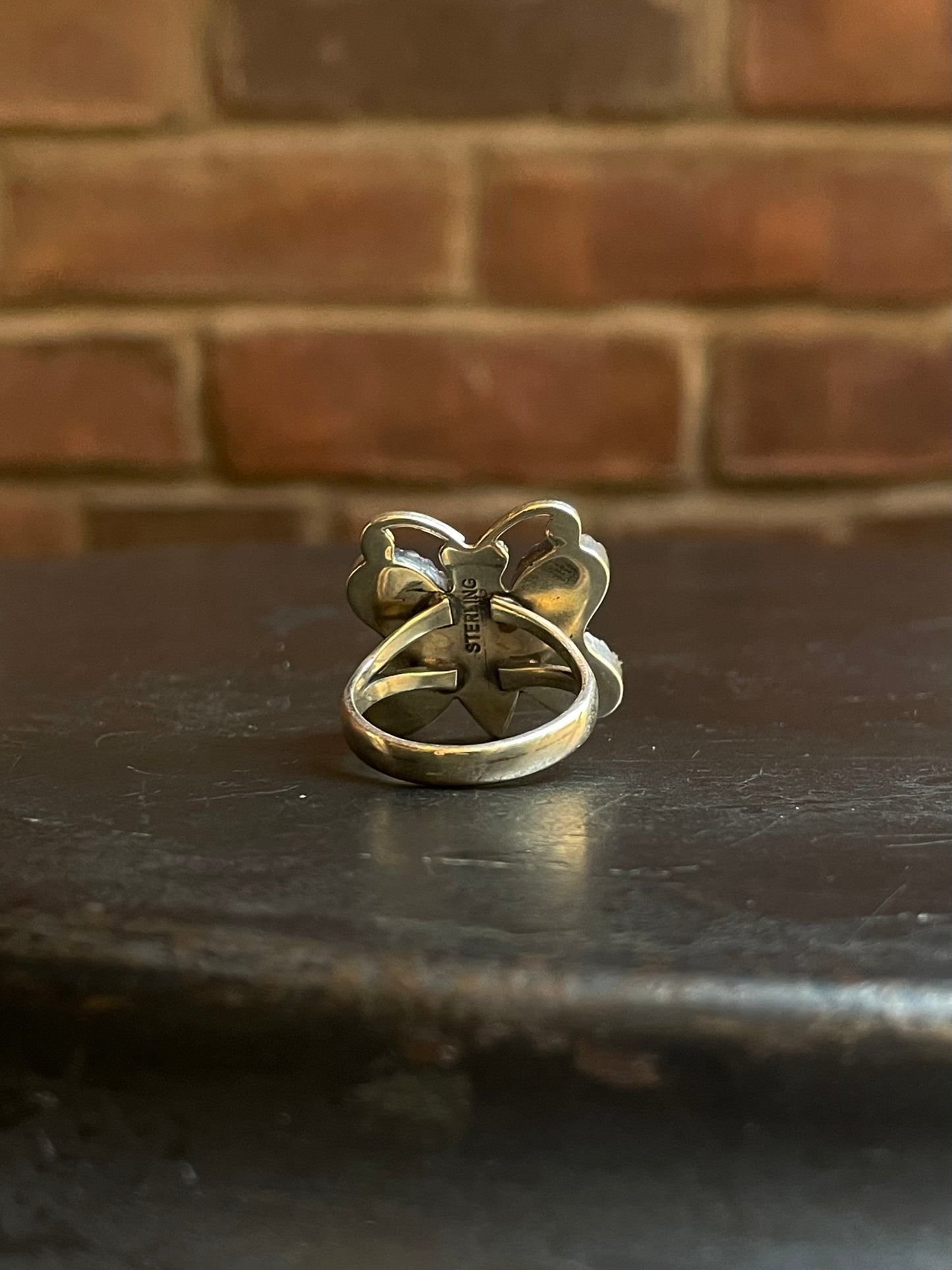 Pink Conch Butterfly Ring Size 8 | Sterling Silver E909