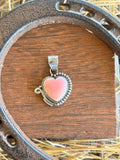 Pink Conch Heart Pendant | 925 Sterling Silver Z26