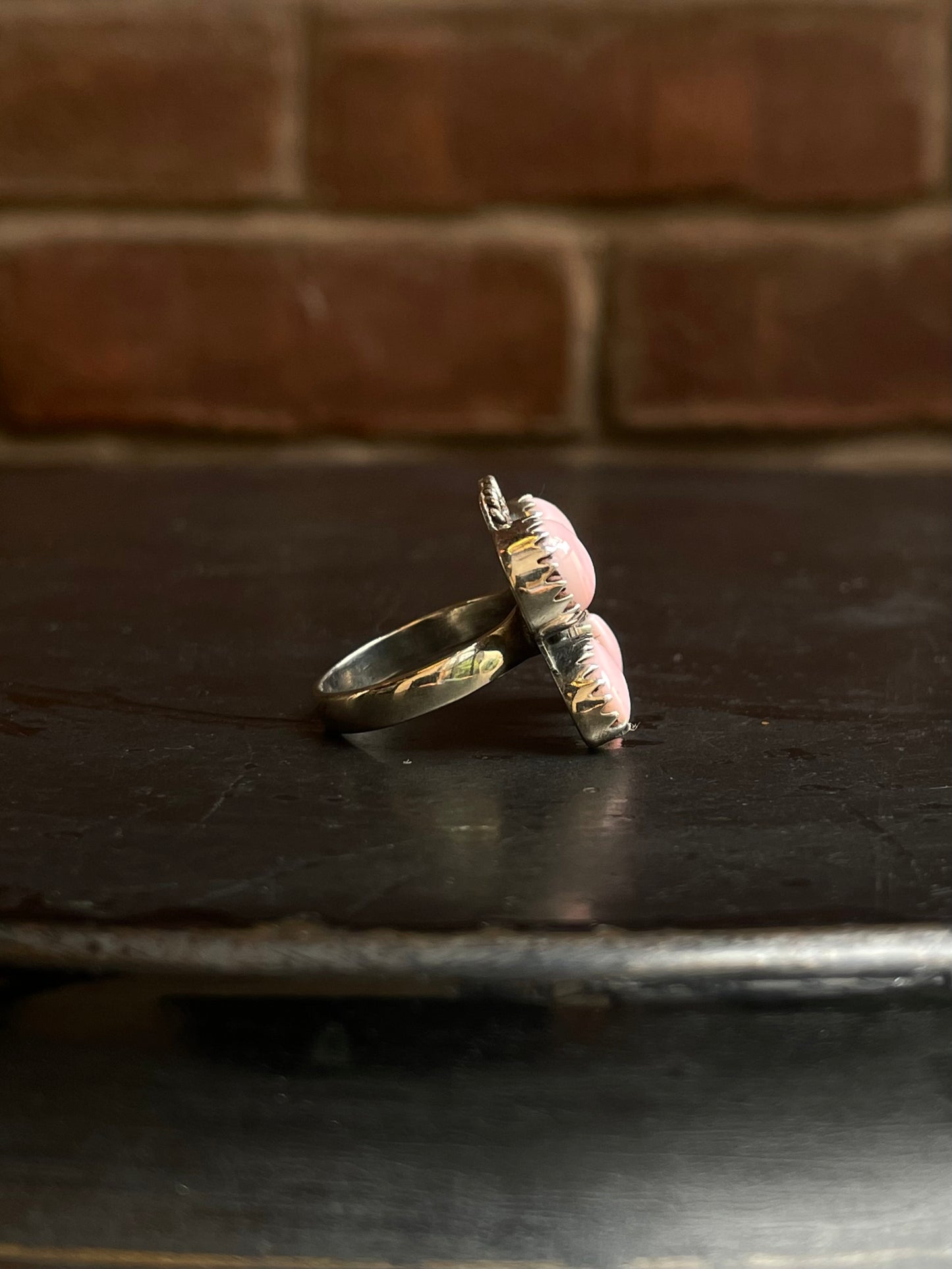 Pink Conch Butterfly Ring Size 8 | 925 Sterling Silver E988
