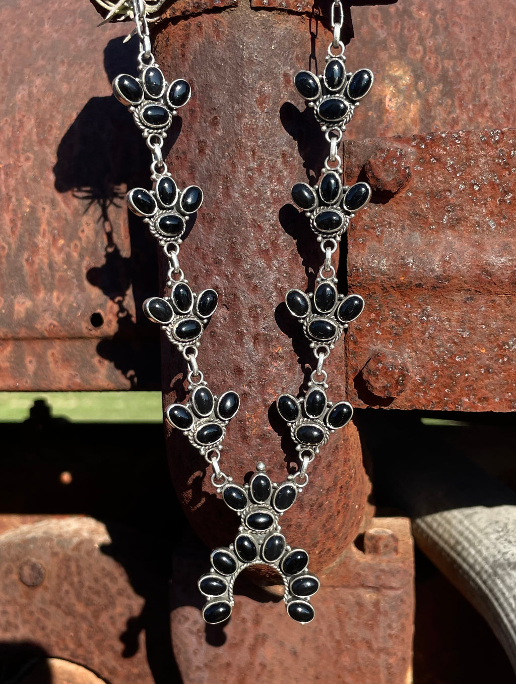 Black Onyx Naja Lariat Necklace | Sterling Silver G333