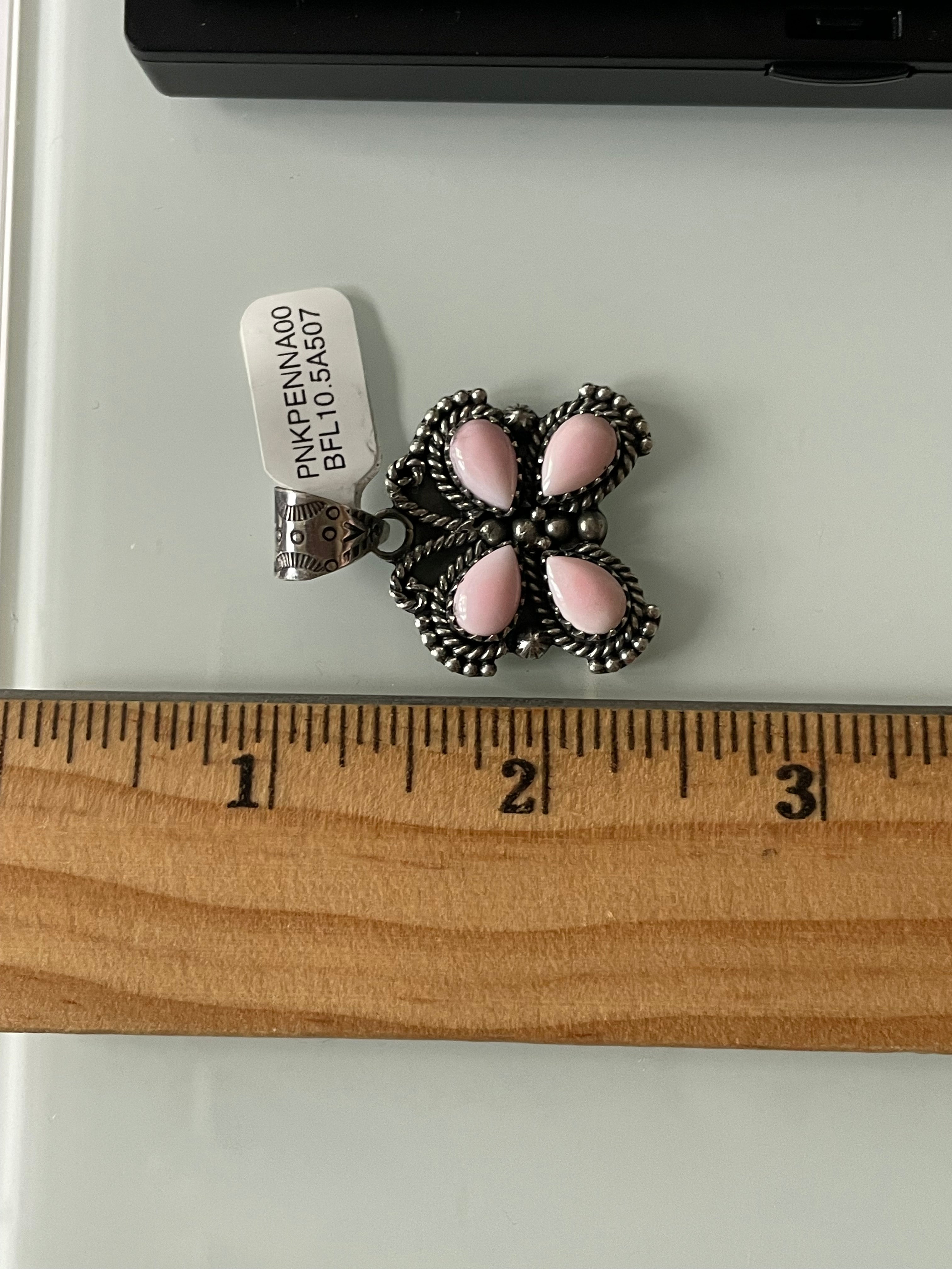 Pink Conch Butterfly Pendant | Sterling Silver | A507