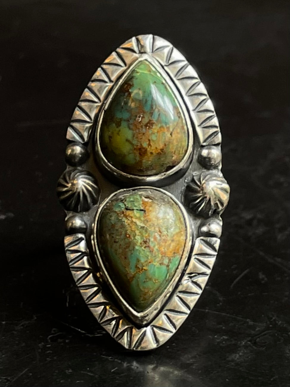 Kingman Turquoise Teardrop Ring | Sterling Silver | Size 6 G307
