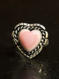Pink Conch Heart Ring Size 6| 925 Sterling Silver G131