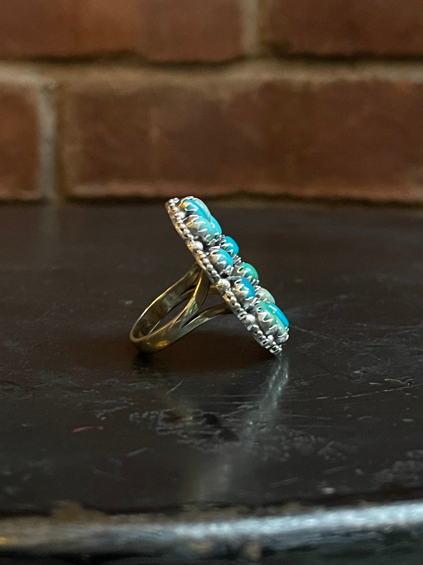 Turquoise Cluster Ring Size 7 | 925 Sterling Silver G263