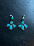 Kingman Turquoise Drop Earrings | 925 Sterling Silver E411