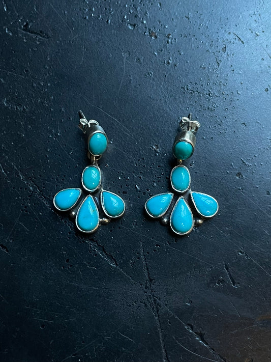 Kingman Turquoise Drop Earrings | 925 Sterling Silver E411
